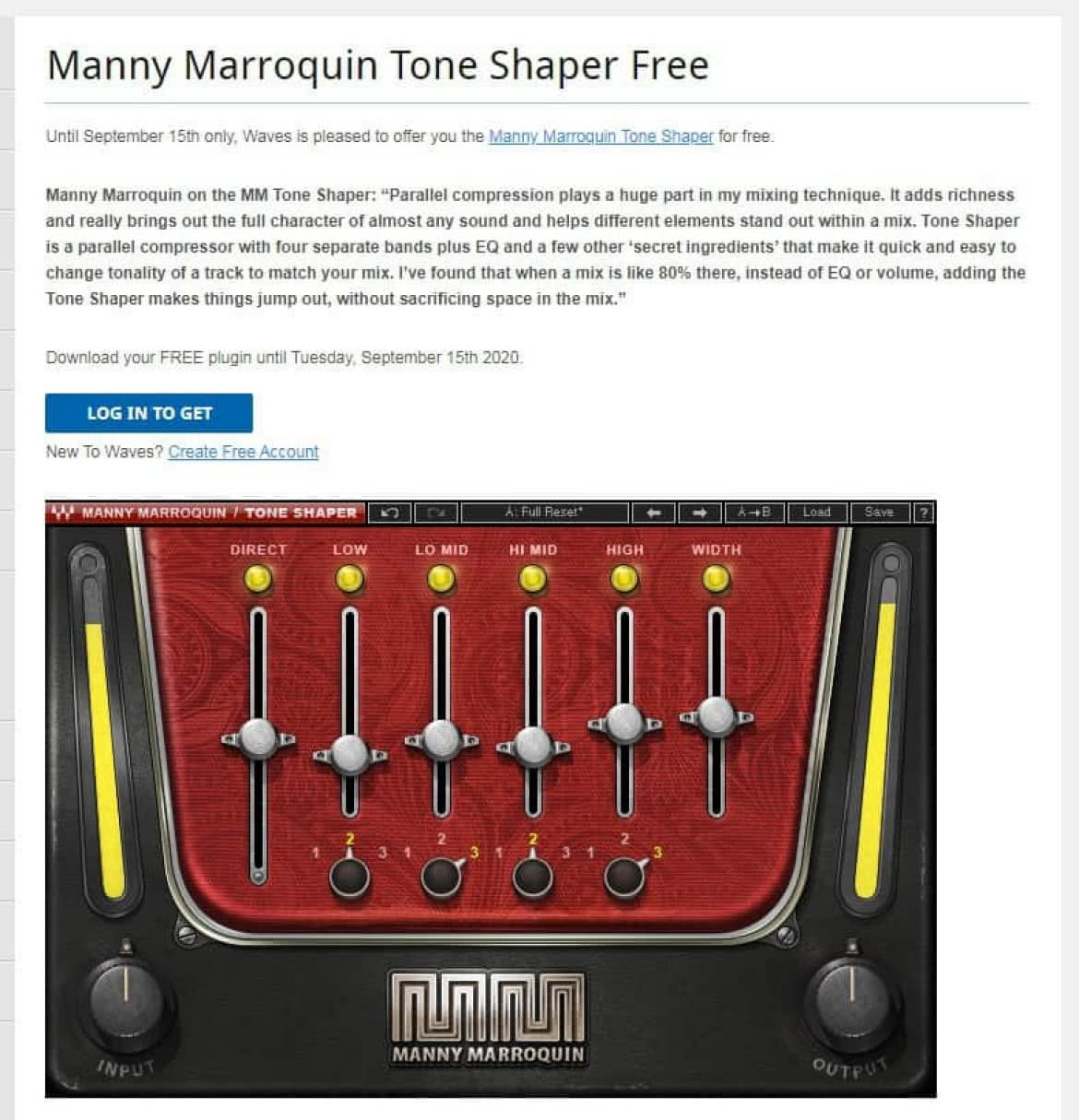 VST Manny Marroquin Tone Shaper od Waves za darmo!