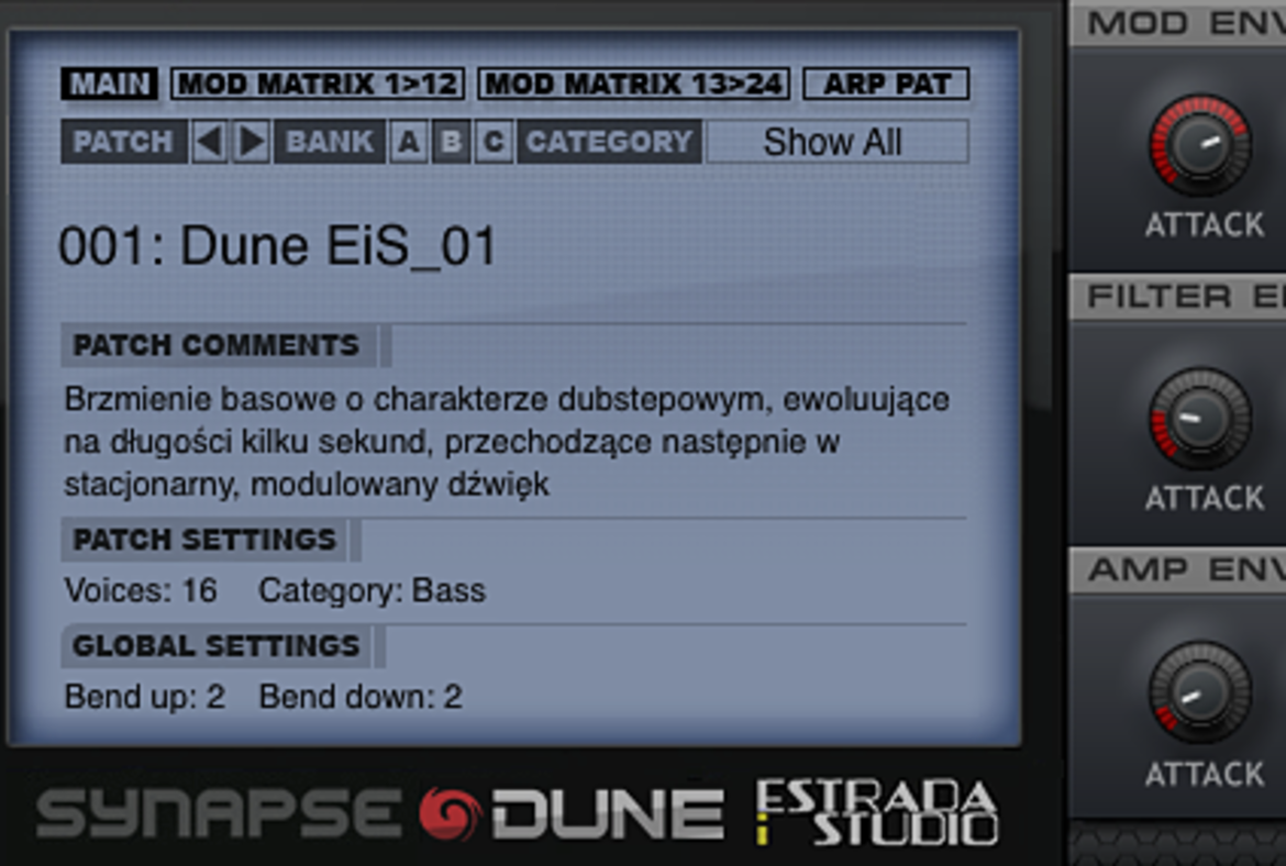 Pakiet EiS - Synapse Audio Dune EiS