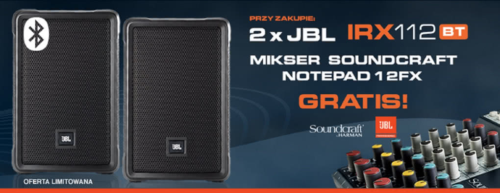Kup kolumny JBL IRX – otrzymasz mikser Soundcraft Notepad GRATIS!