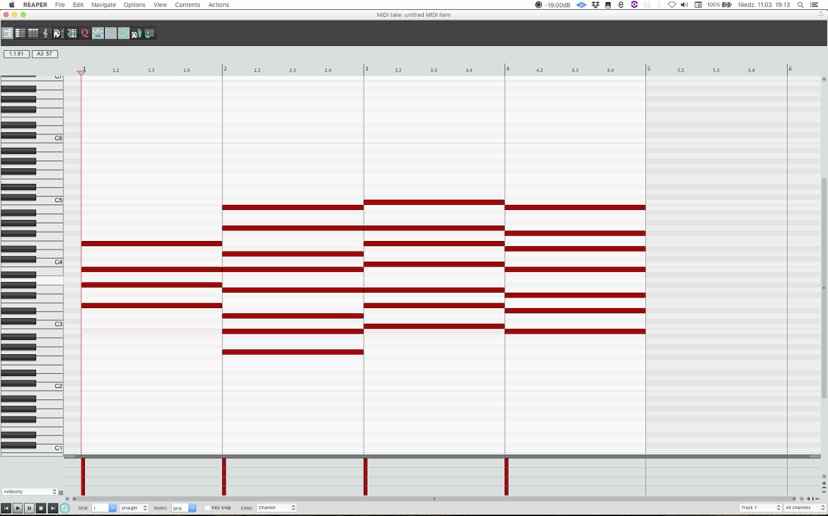Programowanie akordów MIDI
