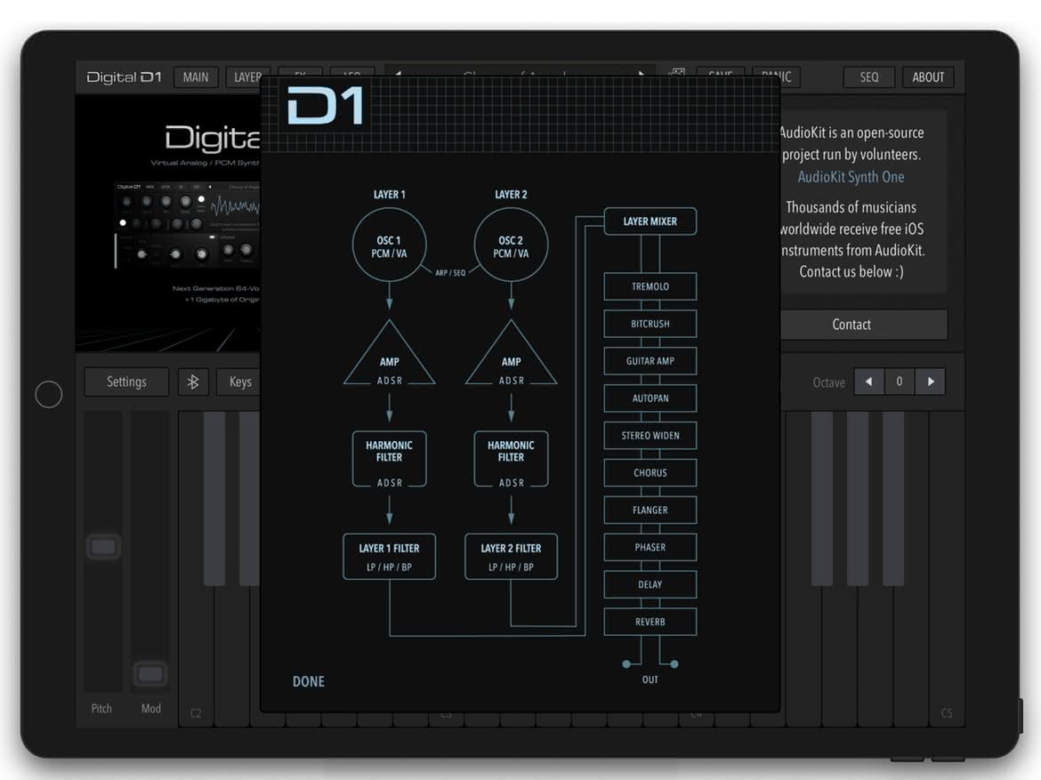 Mobilny producent: Klevgrand Kleverb i AudioKit Pro Digital D1 Synth