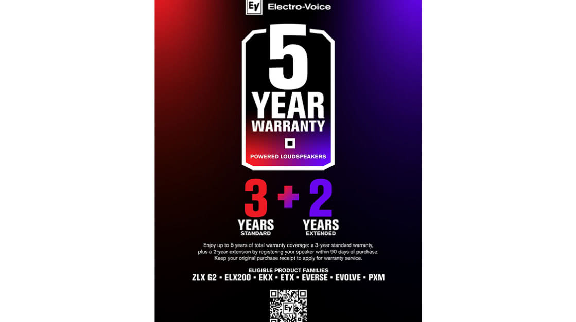 Electro-Voice wydłuża gwarancję na systemy aktywne – nawet do 5 lat